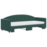 vidaXL Pat de zi cu extensie și saltele verde închis 80x200 cm catifea