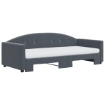 vidaXL Pat de zi cu extensie și saltele, gri închis 90x200 cm catifea vidaXL Pat de zi cu extensie și saltele, gri închis 90x200 cm catifea
