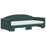 vidaXL Pat de zi cu extensie și saltele verde închis 90x200 cm catifea vidaXL Pat de zi cu extensie și saltele verde închis 90x200 cm catifea