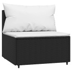 vidaXL Set mobilier relaxare grădină 4 piese cu perne poliratan negru