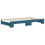 vidaXL Pat de zi cu extensie și saltele, albastru, 100x200 cm, catifea vidaXL Pat de zi cu extensie și saltele, albastru, 100x200 cm, catifea