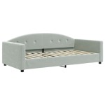 vidaXL Pat de zi cu extensie și saltele gri deschis 100x200 cm catifea vidaXL Pat de zi cu extensie și saltele gri deschis 100x200 cm catifea
