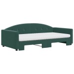 vidaXL Pat de zi cu extensie și saltele verde închis 100x200cm catifea vidaXL Pat de zi cu extensie și saltele verde închis 100x200cm catifea