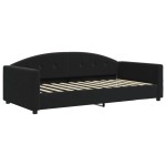 vidaXL Pat de zi cu extensie și saltele, negru, 100x200 cm, catifea