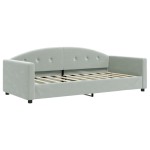vidaXL Pat de zi cu extensie și saltele, gri deschis 90x190 cm catifea vidaXL Pat de zi cu extensie și saltele, gri deschis 90x190 cm catifea