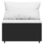 vidaXL Set mobilier de grădină cu perne, 3 piese, negru, poliratan vidaXL Set mobilier de grădină cu perne, 3 piese, negru, poliratan