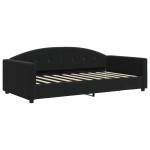 vidaXL Pat de zi cu extensie și saltele, negru, 90x190 cm, catifea