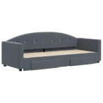 vidaXL Pat de zi cu extensie și sertare gri închis 80x200 cm catifea vidaXL Pat de zi cu extensie și sertare gri închis 80x200 cm catifea