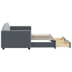 vidaXL Pat de zi cu extensie și sertare gri închis 80x200 cm catifea vidaXL Pat de zi cu extensie și sertare gri închis 80x200 cm catifea