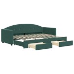 vidaXL Pat de zi cu extensie și sertare verde închis 80x200 cm catifea vidaXL Pat de zi cu extensie și sertare verde închis 80x200 cm catifea