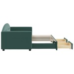vidaXL Pat de zi cu extensie și sertare verde închis 80x200 cm catifea vidaXL Pat de zi cu extensie și sertare verde închis 80x200 cm catifea