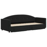 vidaXL Pat de zi cu extensie și sertare, negru, 80x200 cm, catifea vidaXL Pat de zi cu extensie și sertare, negru, 80x200 cm, catifea