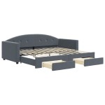 vidaXL Pat de zi cu extensie și sertare gri închis 90x200 cm catifea vidaXL Pat de zi cu extensie și sertare gri închis 90x200 cm catifea