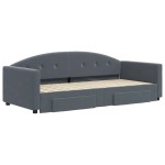 vidaXL Pat de zi cu extensie și sertare gri închis 90x200 cm catifea vidaXL Pat de zi cu extensie și sertare gri închis 90x200 cm catifea