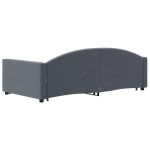 vidaXL Pat de zi cu extensie și sertare gri închis 90x200 cm catifea vidaXL Pat de zi cu extensie și sertare gri închis 90x200 cm catifea