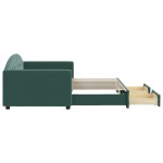 vidaXL Pat de zi cu extensie și sertare verde închis 90x200 cm catifea