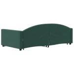 vidaXL Pat de zi cu extensie și sertare verde închis 90x200 cm catifea