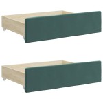 vidaXL Pat de zi cu extensie și sertare verde închis 90x200 cm catifea