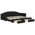 vidaXL Pat de zi cu extensie și sertare, negru, 90x200 cm, catifea vidaXL Pat de zi cu extensie și sertare, negru, 90x200 cm, catifea