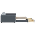 vidaXL Pat de zi cu extensie și sertare gri închis 100x200cm catifea vidaXL Pat de zi cu extensie și sertare gri închis 100x200cm catifea