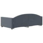 vidaXL Pat de zi cu extensie și sertare gri închis 100x200cm catifea vidaXL Pat de zi cu extensie și sertare gri închis 100x200cm catifea