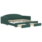 vidaXL Pat de zi cu extensie și sertare verde închis 100x200cm catifea
