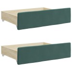 vidaXL Pat de zi cu extensie și sertare verde închis 100x200cm catifea