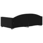vidaXL Pat de zi cu extensie și sertare, negru, 100x200 cm, catifea vidaXL Pat de zi cu extensie și sertare, negru, 100x200 cm, catifea