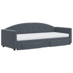 vidaXL Pat de zi cu extensie și sertare gri închis 80x200 cm catifea vidaXL Pat de zi cu extensie și sertare gri închis 80x200 cm catifea