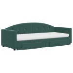 vidaXL Pat de zi cu extensie și sertare verde închis 80x200 cm catifea