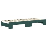 vidaXL Pat de zi cu extensie și sertare verde închis 80x200 cm catifea