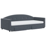 vidaXL Pat de zi cu extensie și sertare gri închis 90x200 cm catifea