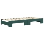 vidaXL Pat de zi cu extensie și sertare verde închis 90x200 cm catifea