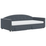 vidaXL Pat de zi cu extensie și sertare gri închis 100x200cm catifea