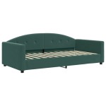vidaXL Pat de zi cu extensie și sertare verde închis 100x200cm catifea