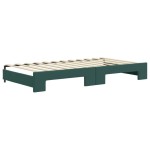 vidaXL Pat de zi cu extensie și sertare verde închis 100x200cm catifea