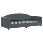 vidaXL Pat de zi cu extensie și sertare, gri închis, 90x190cm catifea