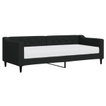 vidaXL Pat de zi cu saltea, negru, 80x200 cm, textil