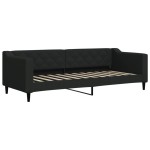 vidaXL Pat de zi cu saltea, negru, 80x200 cm, textil
