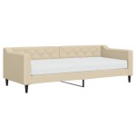 vidaXL Pat de zi cu saltea, crem, 80x200 cm, textil