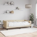 vidaXL Pat de zi cu saltea, crem, 80x200 cm, textil