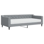 vidaXL Pat de zi cu saltea, gri deschis, 90x200 cm, textil vidaXL Pat de zi cu saltea, gri deschis, 90x200 cm, textil