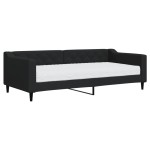 vidaXL Pat de zi cu saltea, negru, 90x200 cm, textil