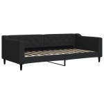 vidaXL Pat de zi cu saltea, negru, 90x200 cm, textil