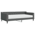 vidaXL Pat de zi cu saltea, gri închis, 100x200 cm, textil