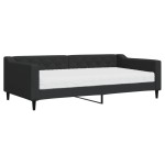 vidaXL Pat de zi cu saltea, negru, 100x200 cm, textil