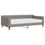 vidaXL Pat de zi cu saltea, gri taupe, 100x200 cm, textil