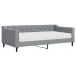 vidaXL Pat de zi cu saltea, gri deschis, 90x190 cm, textil