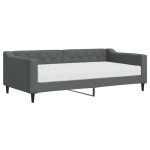 vidaXL Pat de zi cu saltea, gri închis, 90x190 cm, textil