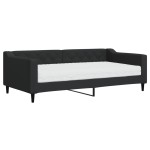 vidaXL Pat de zi cu saltea, negru, 90x190 cm, textil